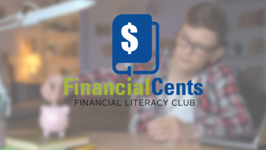 Financial Cents Financial Literacy Club Logo over decorative background
