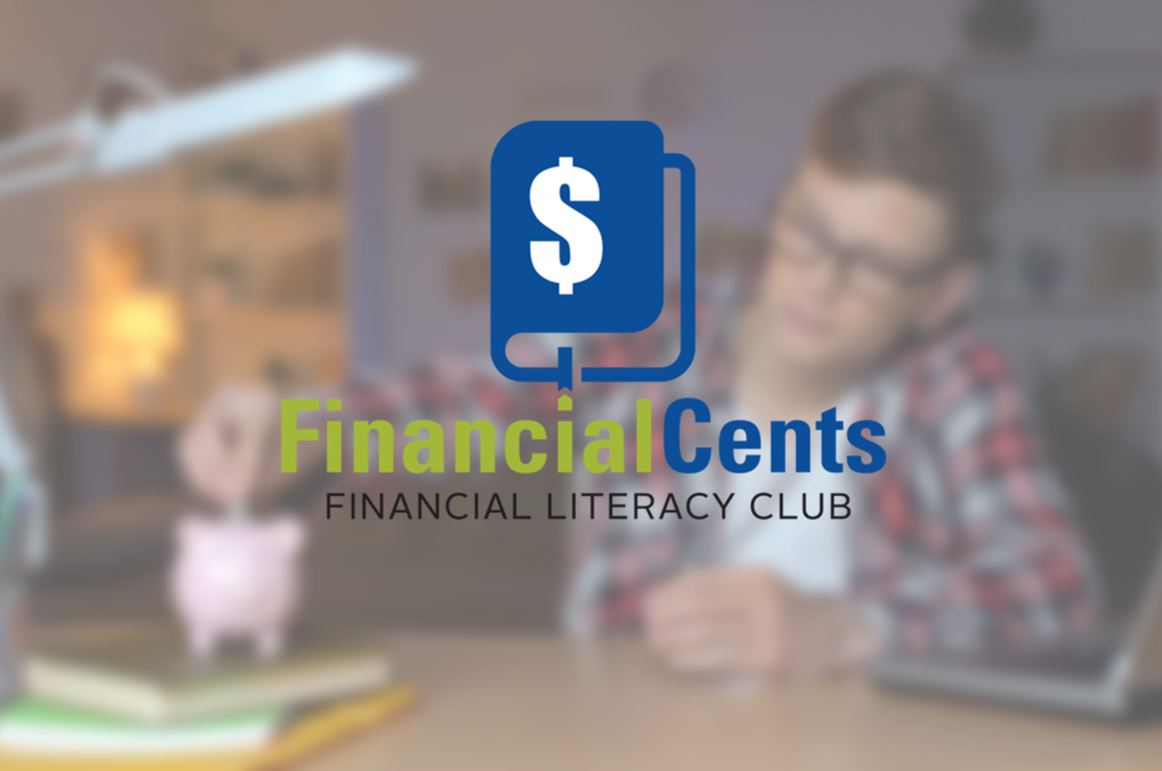 Financial Cents Financial Literacy Club Logo over decorative background