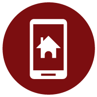 icon of a smartphone with a house icon on the screen representing real estate