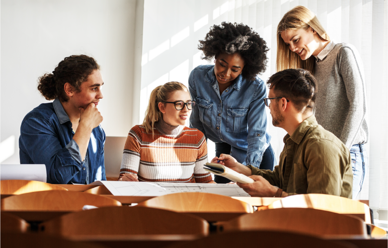 group of college students working to form a formal organization